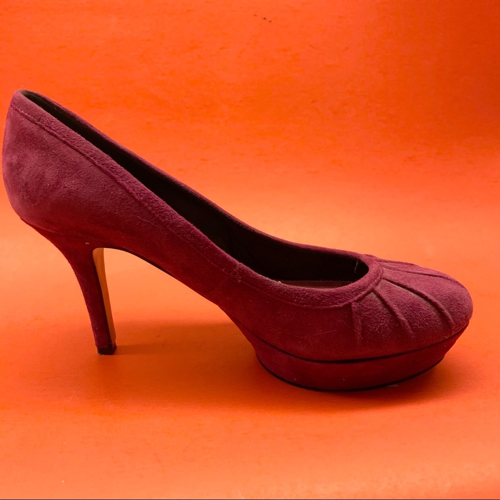 Nine West purple pink rounded toe high heels shoes